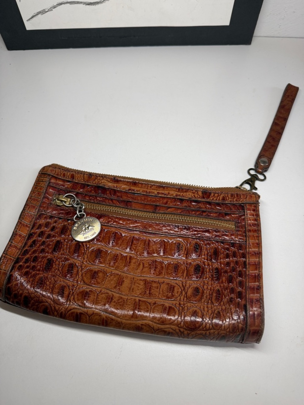 Brahmin Vintage Melbourne Collection Crocodile Embossed Women’s Wristlet Wallet - Picture 1 of 16